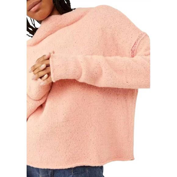 NEW FREE PEOPLE san vicente pullover in cherry peach combo - Picture 4 of 4